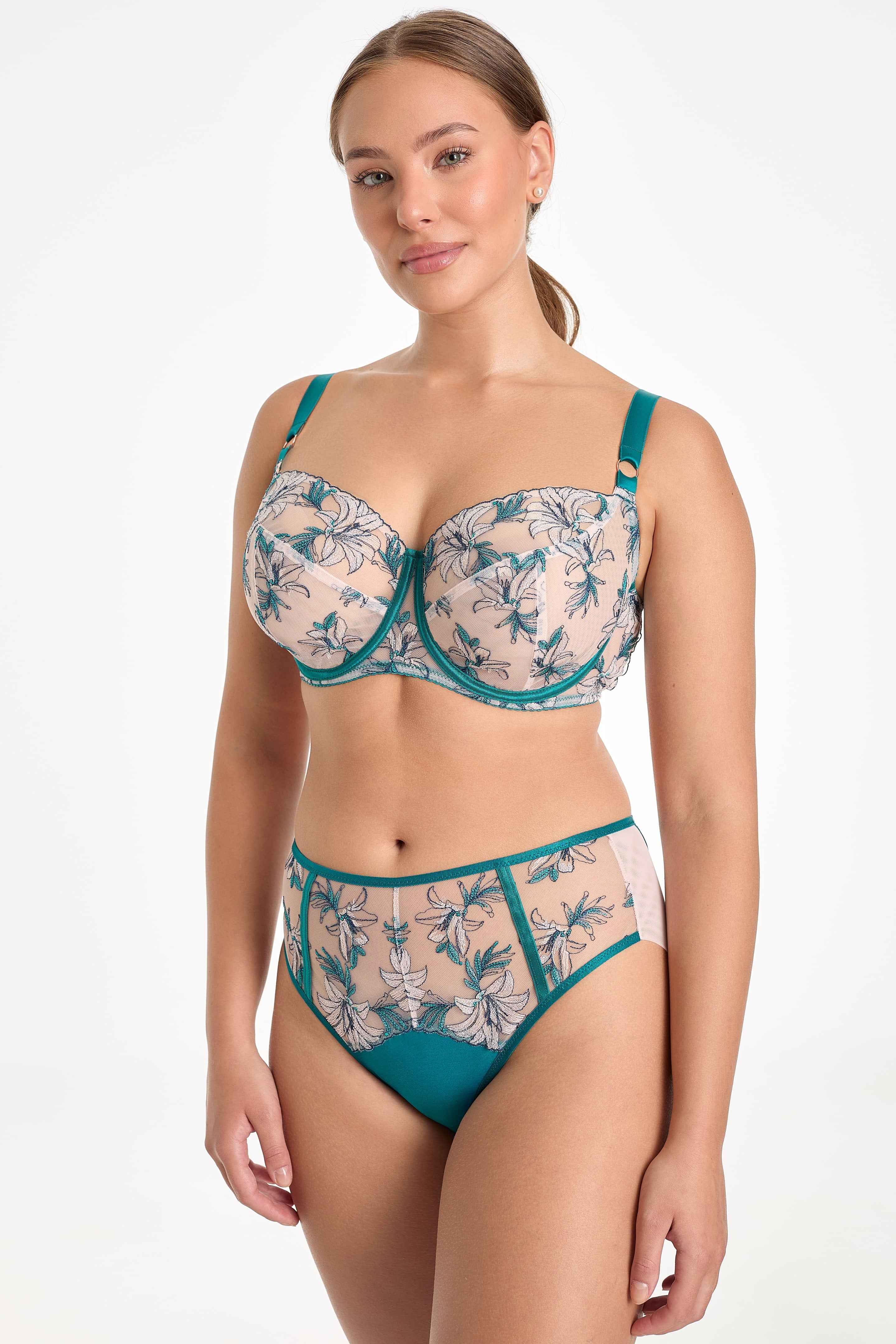 Salma full cup for large busts bra B171 emerald green