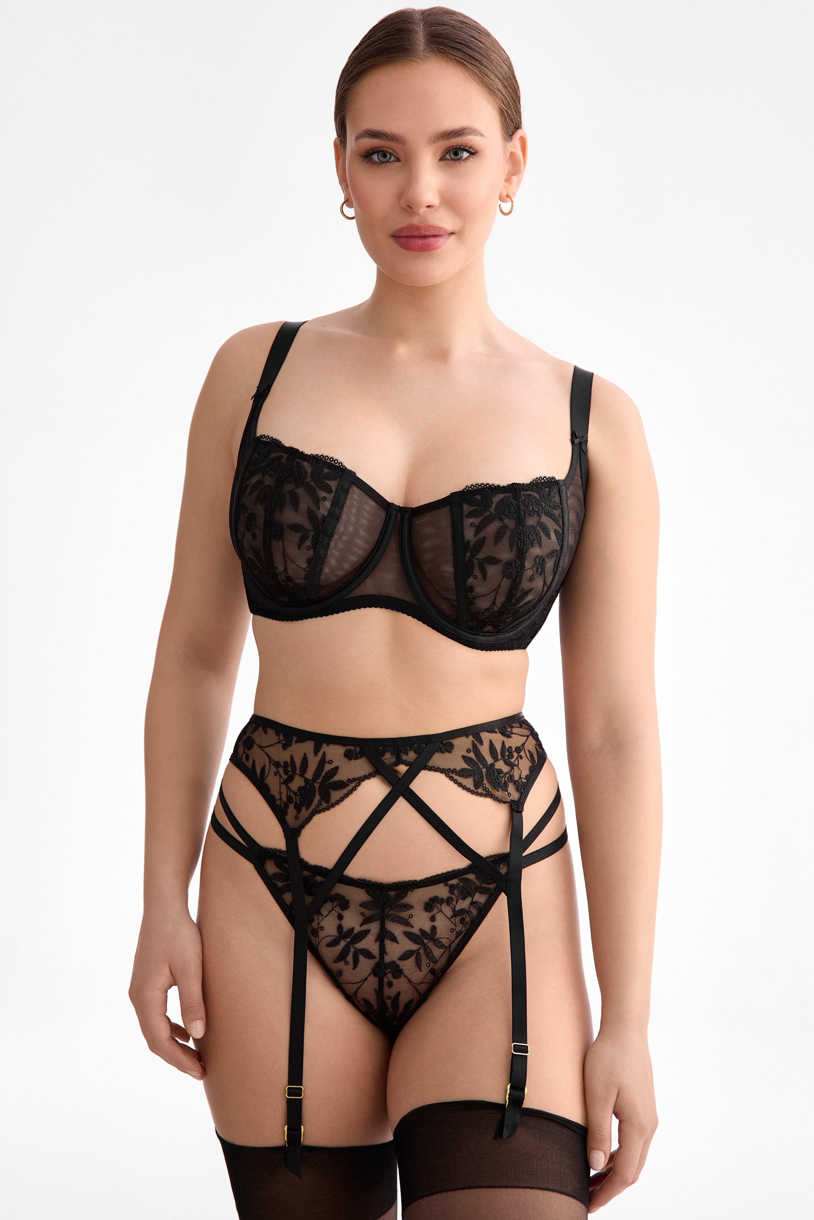 Fiora soft balconette bra B136 black