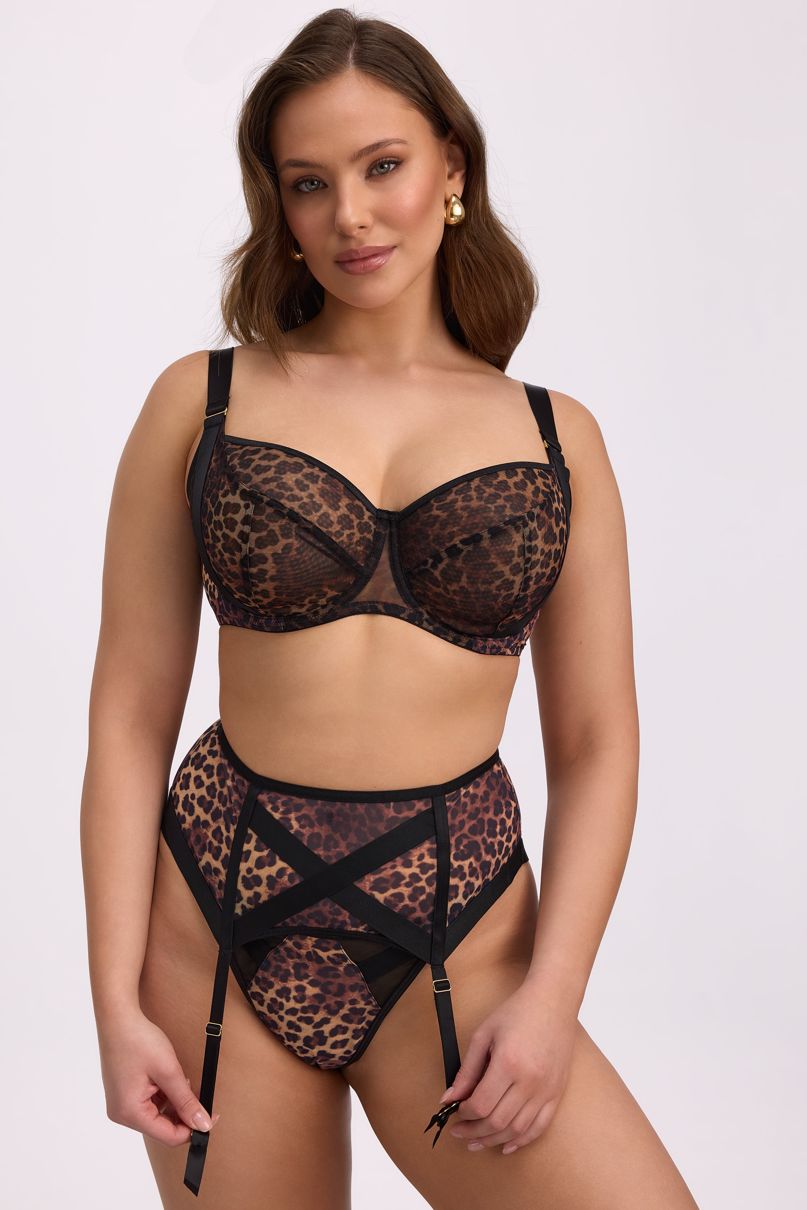 Pryma high-waisted garter belt C603 animal pattern