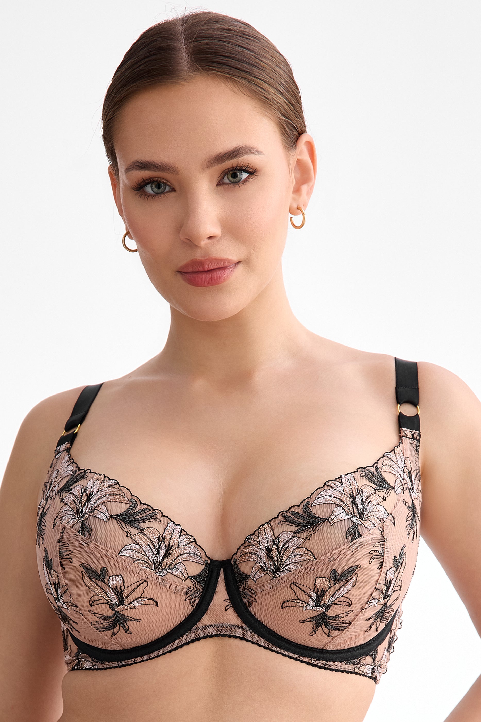 Salma soft plunge bra B162 beige-black