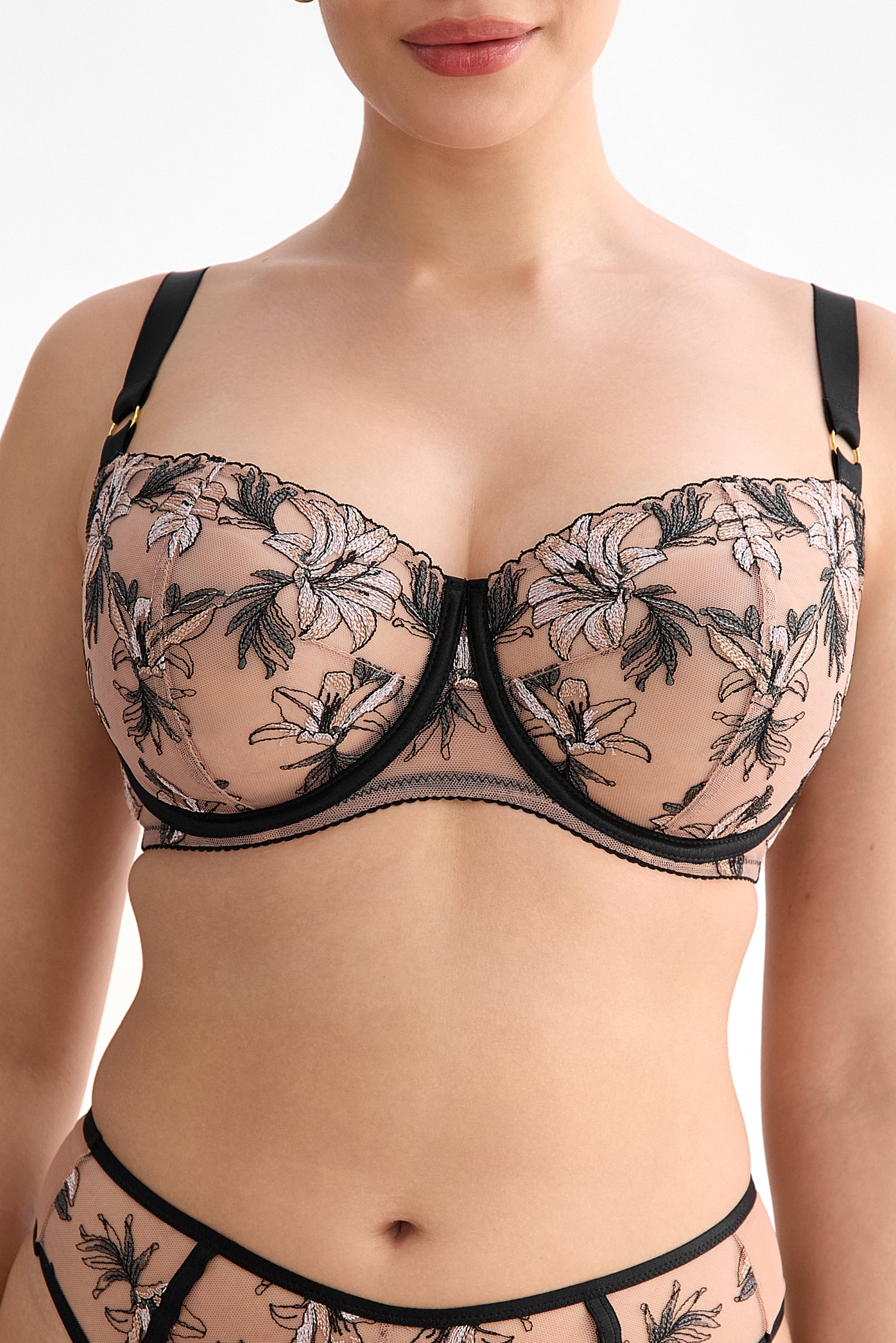 Salma balconette bra B139 beige-black